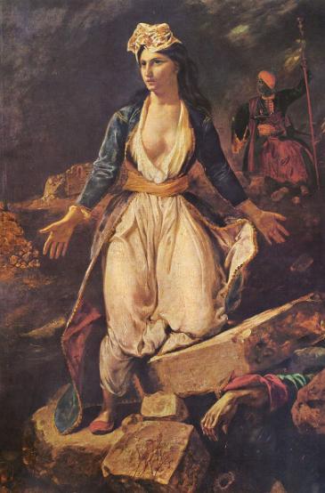 Greece on the Ruins of Missolonghi ， Eugène Delacroix