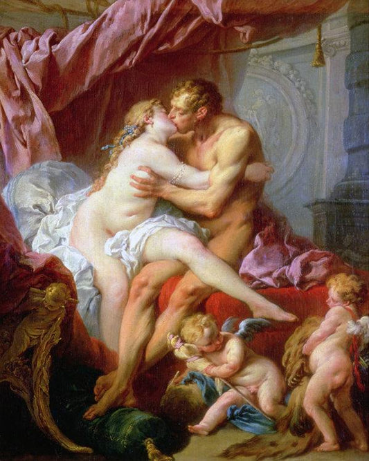 Hercules and Omphale,Francois Boucher,50x40cm