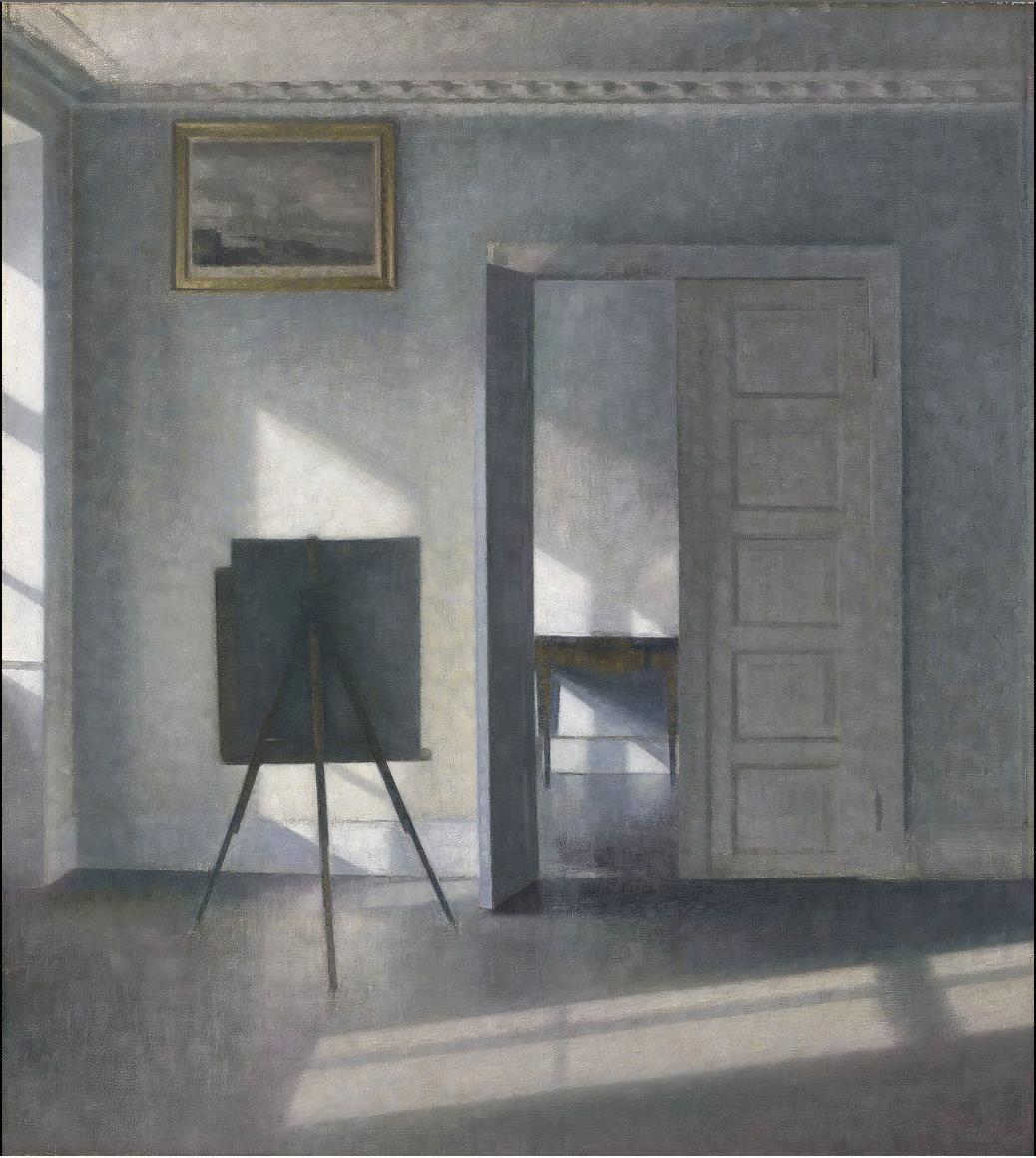 Interior with an Easel, Bredgade 25, Vilhelm Hammershøi