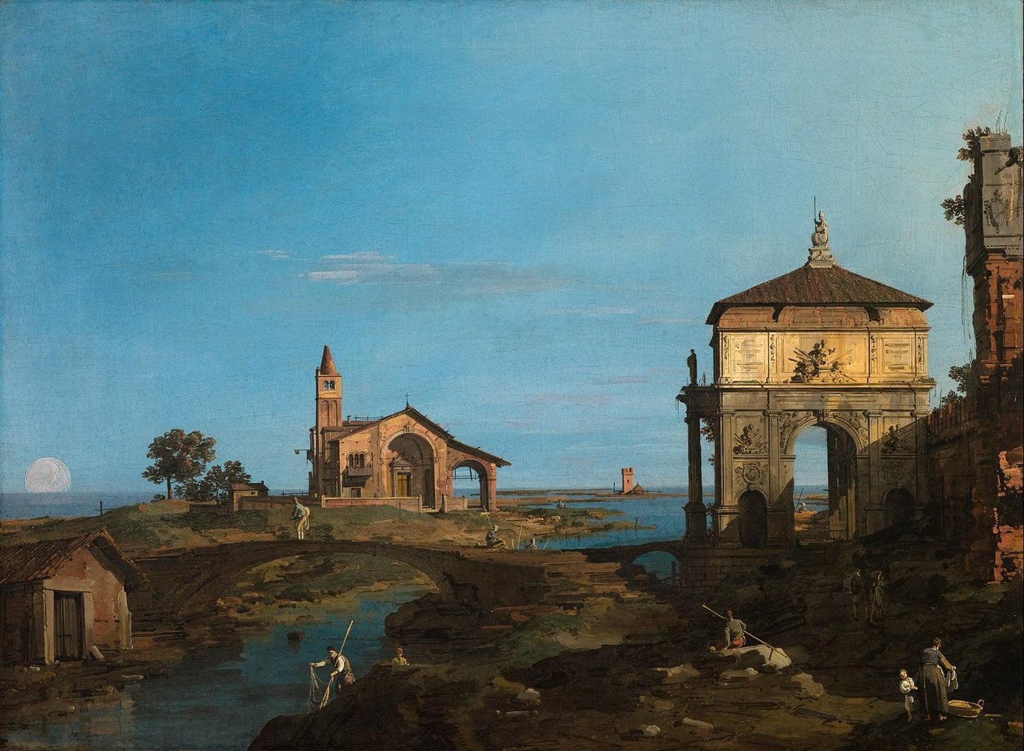 Island in the Lagoon with a Gateway and a Church, Canaletto
