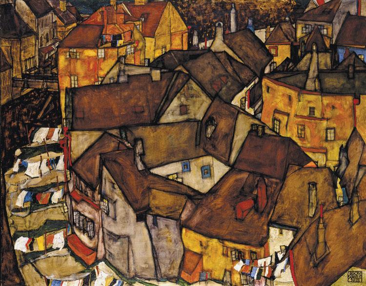 Krumau Town Crescent I,Egon Schiele,50x40cm