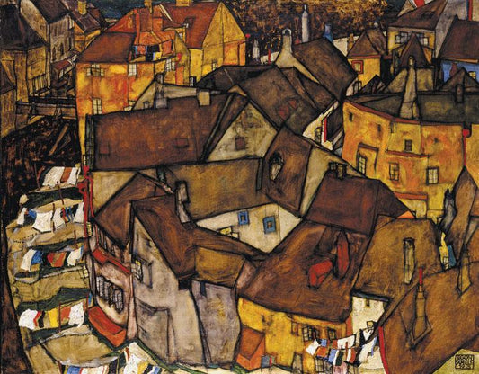 Krumau Town Crescent I,Egon Schiele,50x40cm