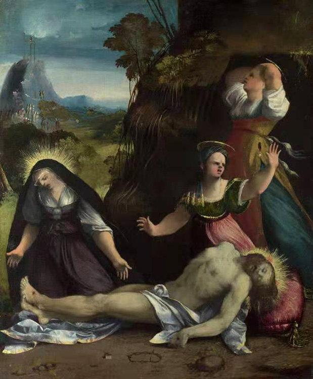 Lamentation over the Body of Christ,Dosso Dossi,36.5x30.5cm