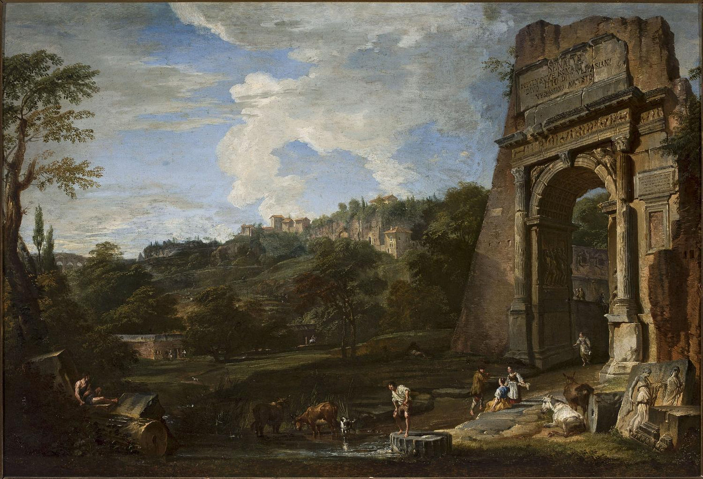 Landscape with the Arch of Titus, Giovanni Paolo Panini