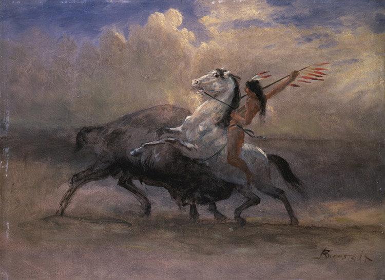Last of the Buffalo,Albert Bierstadt,50x36cm