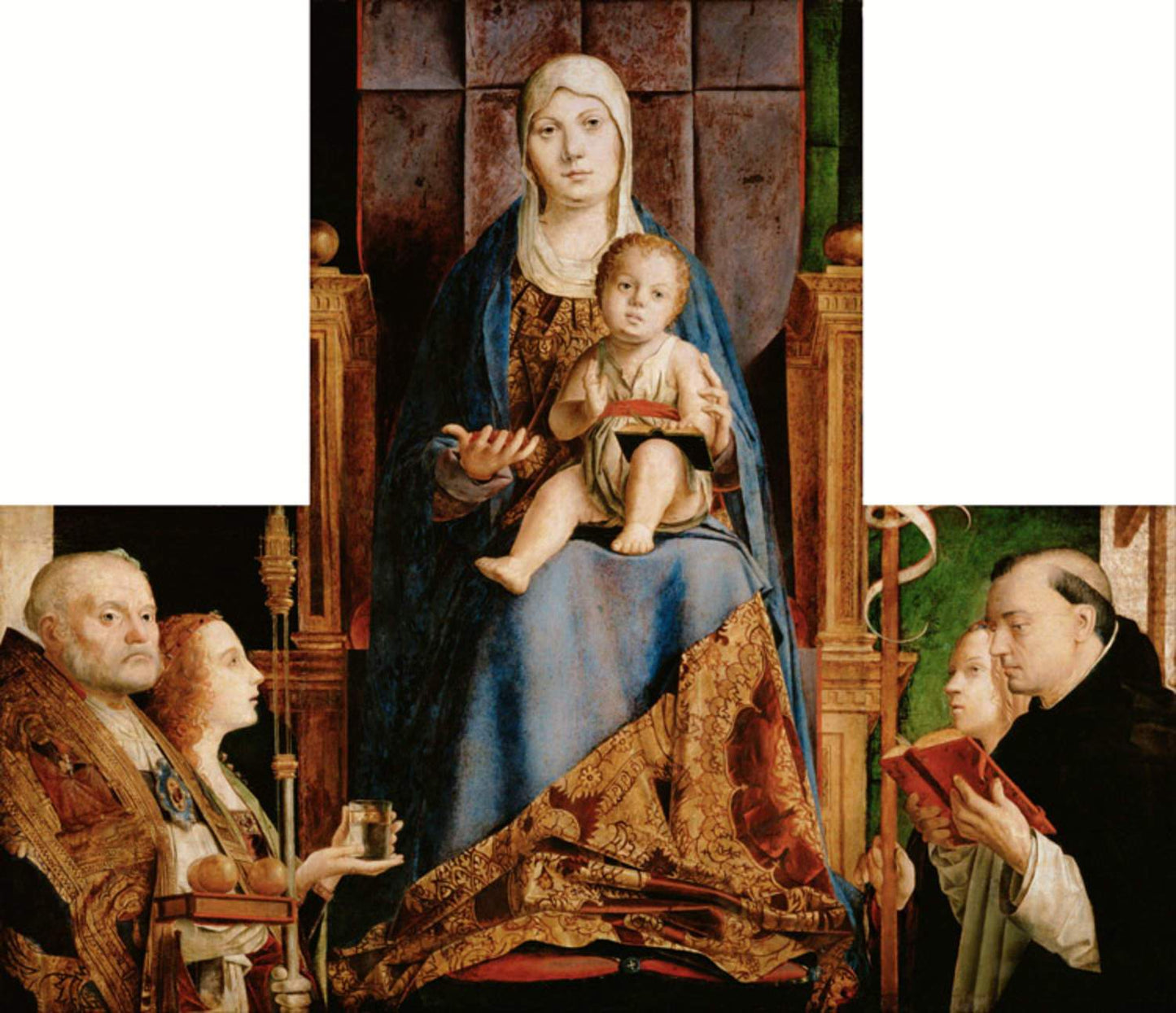 Madonna with SS Nicholas of Bari,Antonello da Messina,50x43cm