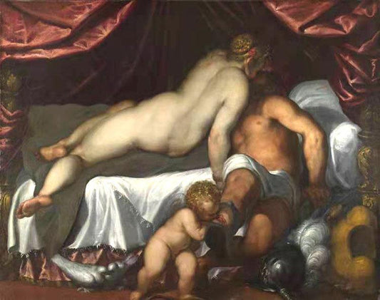 Mars,Venus and Cupid,PALMA GIOVANE,50x40cm