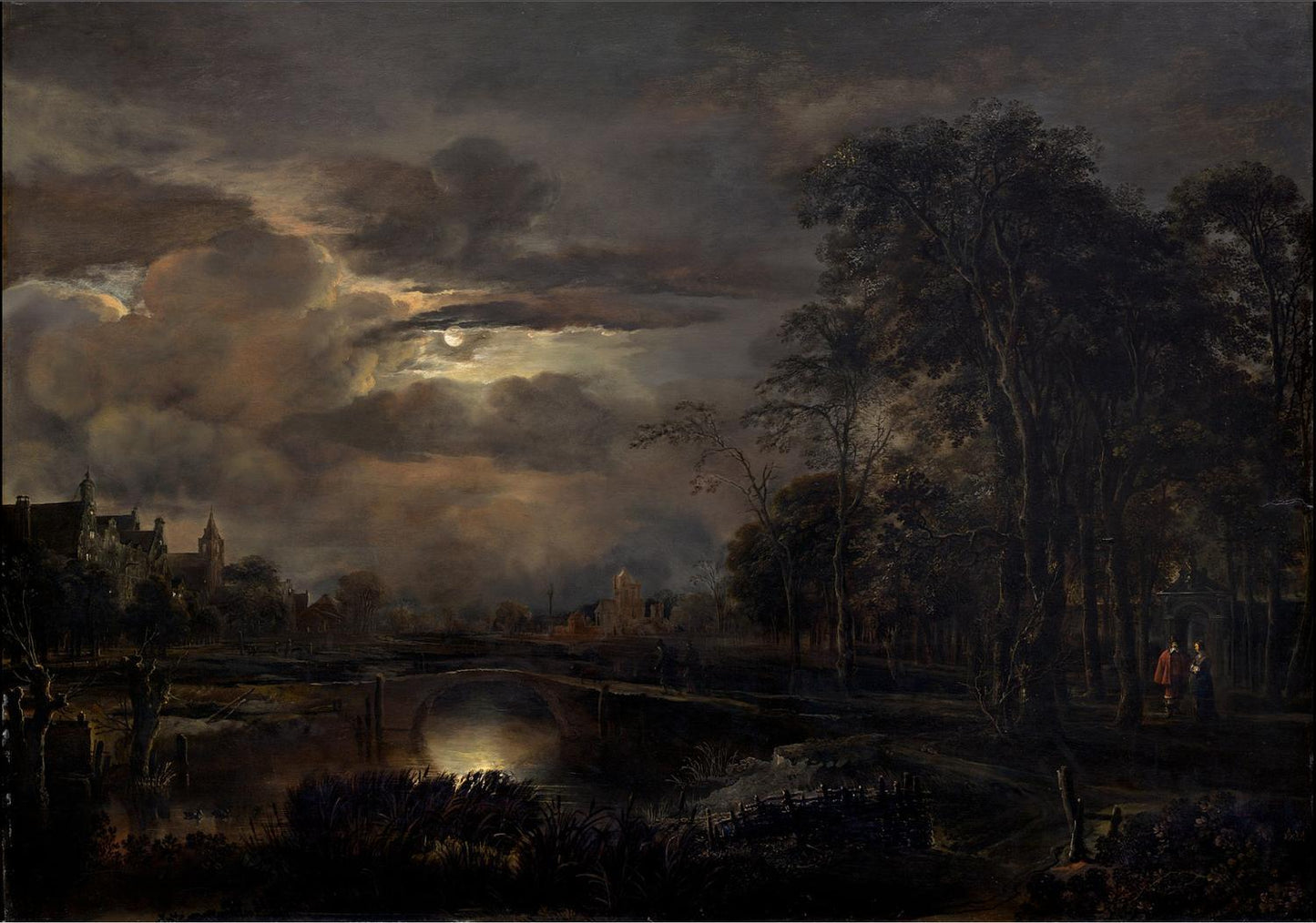 Moonlit Landscape with Bridge, Aert van der Neer