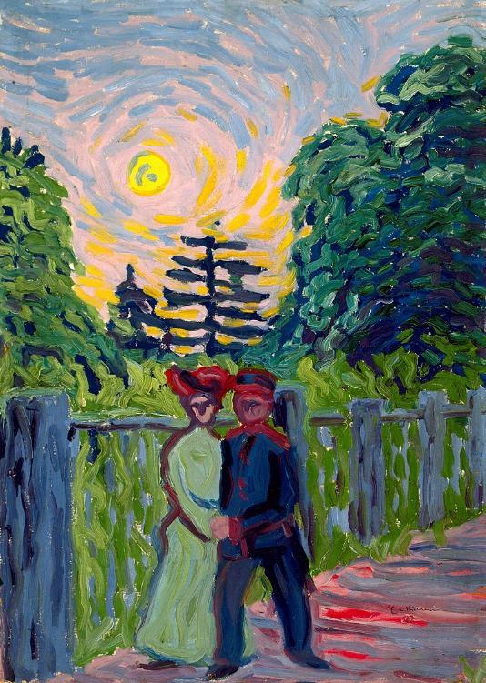 Moonrise, Soldier and Maiden,  Ernst Ludwig Kirchner