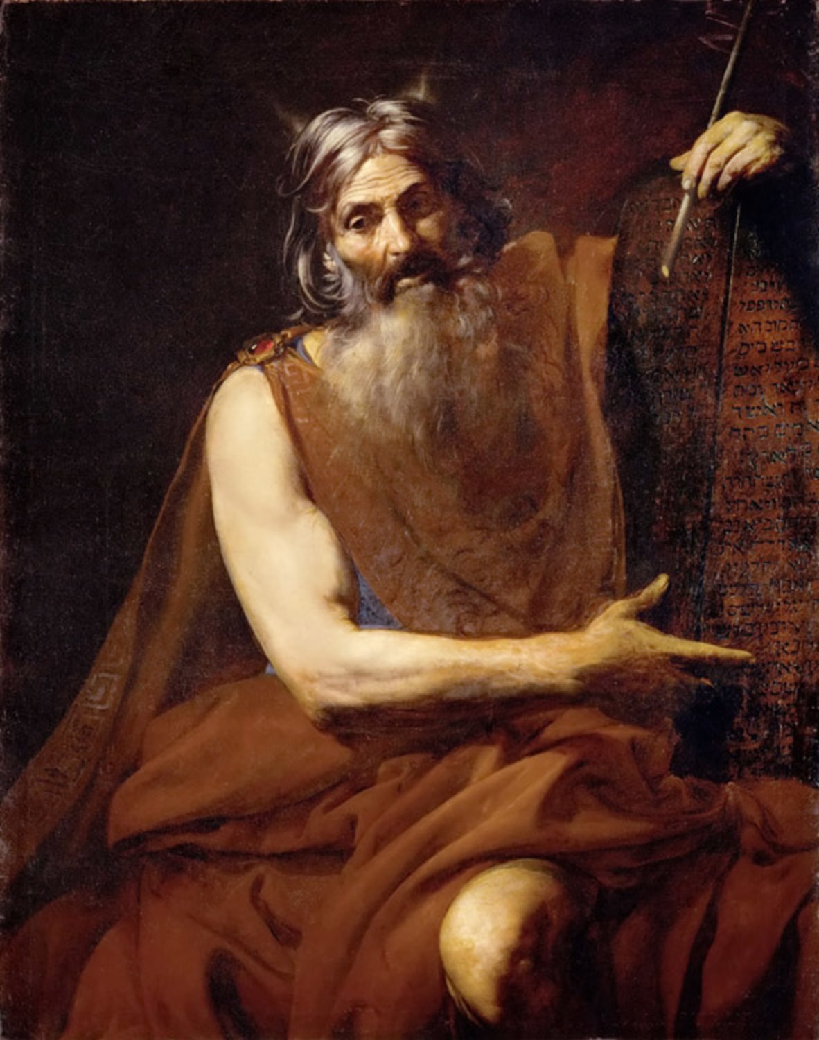 Moses with the Tablets of the Law,VALENTIN DE BOULOGNE,50x40cm