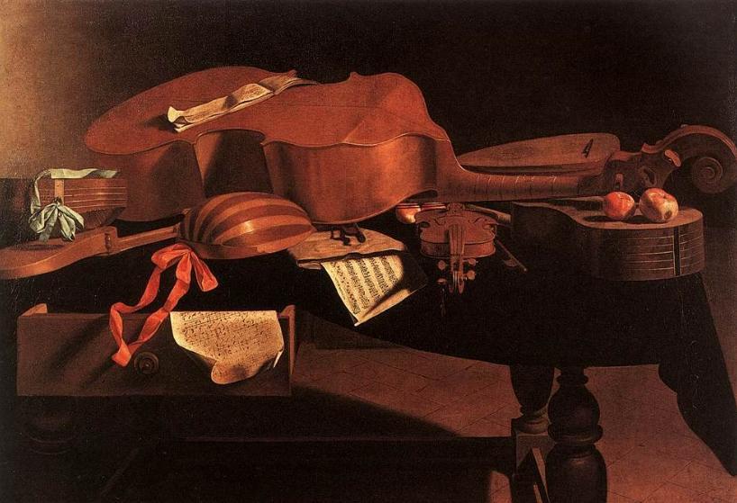 Musical Instruments on a Table, Evaristo Baschenis