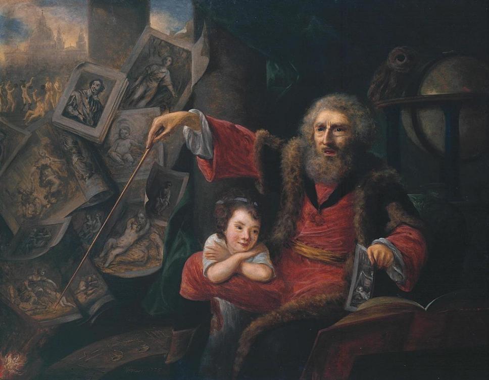 Nathaniel Hone's painting The Conjuror，Maria Anna Angelika Kauffmann
