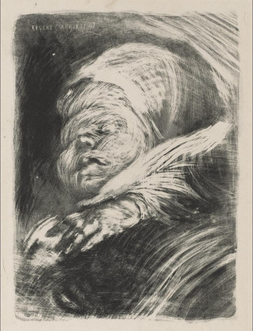Newborn in a Bonnet (1890), Eugène Carrière