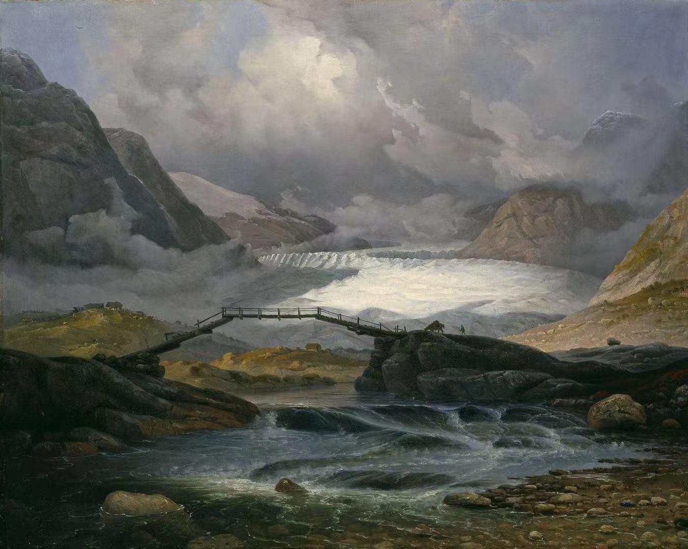 Nigardsbreen i Justedalen ,Knud Baade,1808-1879