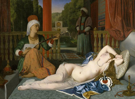 Odalisk with slave,Jean-Auguste Dominique Ingres,50x37cm