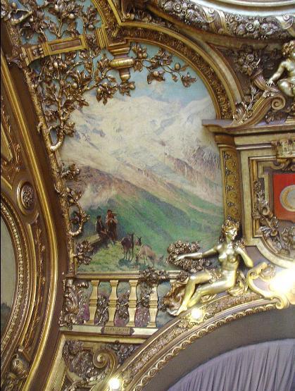 Oil painting on ceiling of the Train Bleu,Eugène Burnand