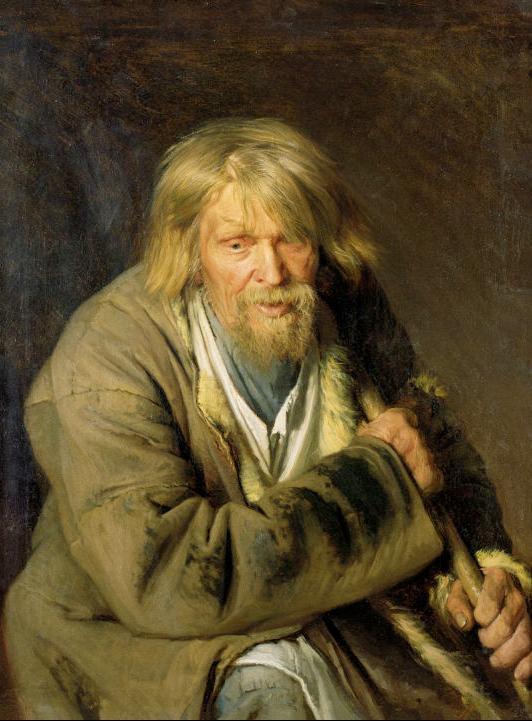 Old man with a crutch ，Ivan Nikolaevich Kramskoi