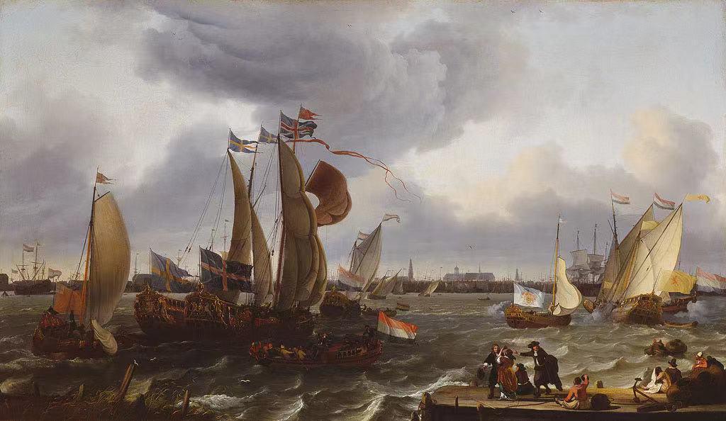 Parade of Yachts on the IJ,Ludolf Bakhuizen,1630-1708