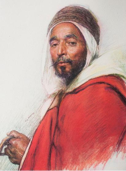 Photogravure of Mohamed Osman of Oran, Eugène Burnand