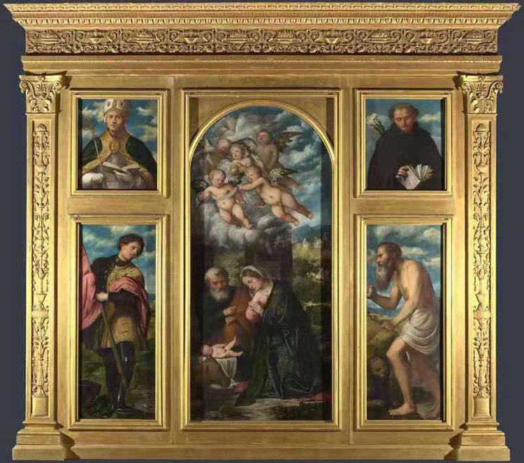 Polyptych of the Nativity,with Saints,Girolamo Romanino,50x44cm