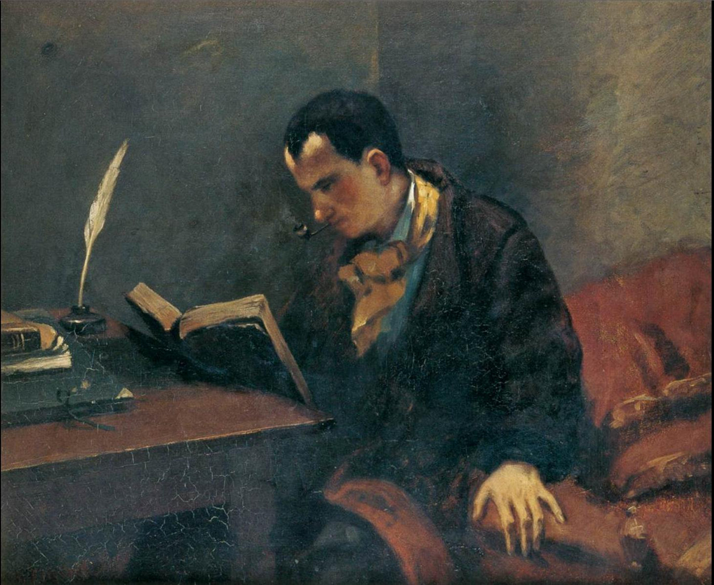 Portrait of Baudelaire, 1848, Jean Désiré Gustave Courbet