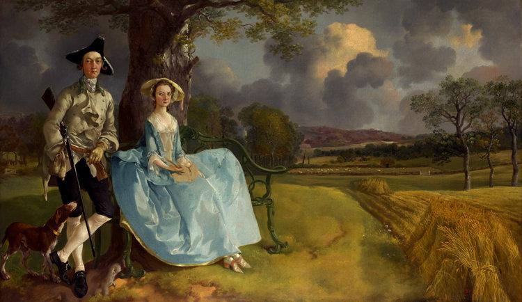 Portrait of Mr and Mrs Andrews,Thomas Gainsborough,60x35cm