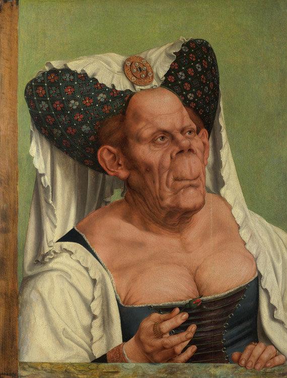 Portrait of a Grotesque Old Woman,Quentin Massys,64.2x45.5cm