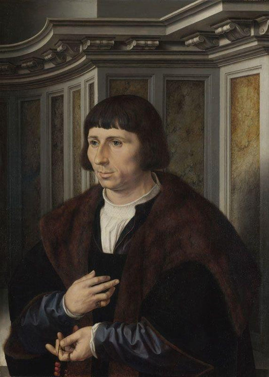 Portrait of a Man with a Rosary,Jan Gossaert Mabuse,69x49.1cm