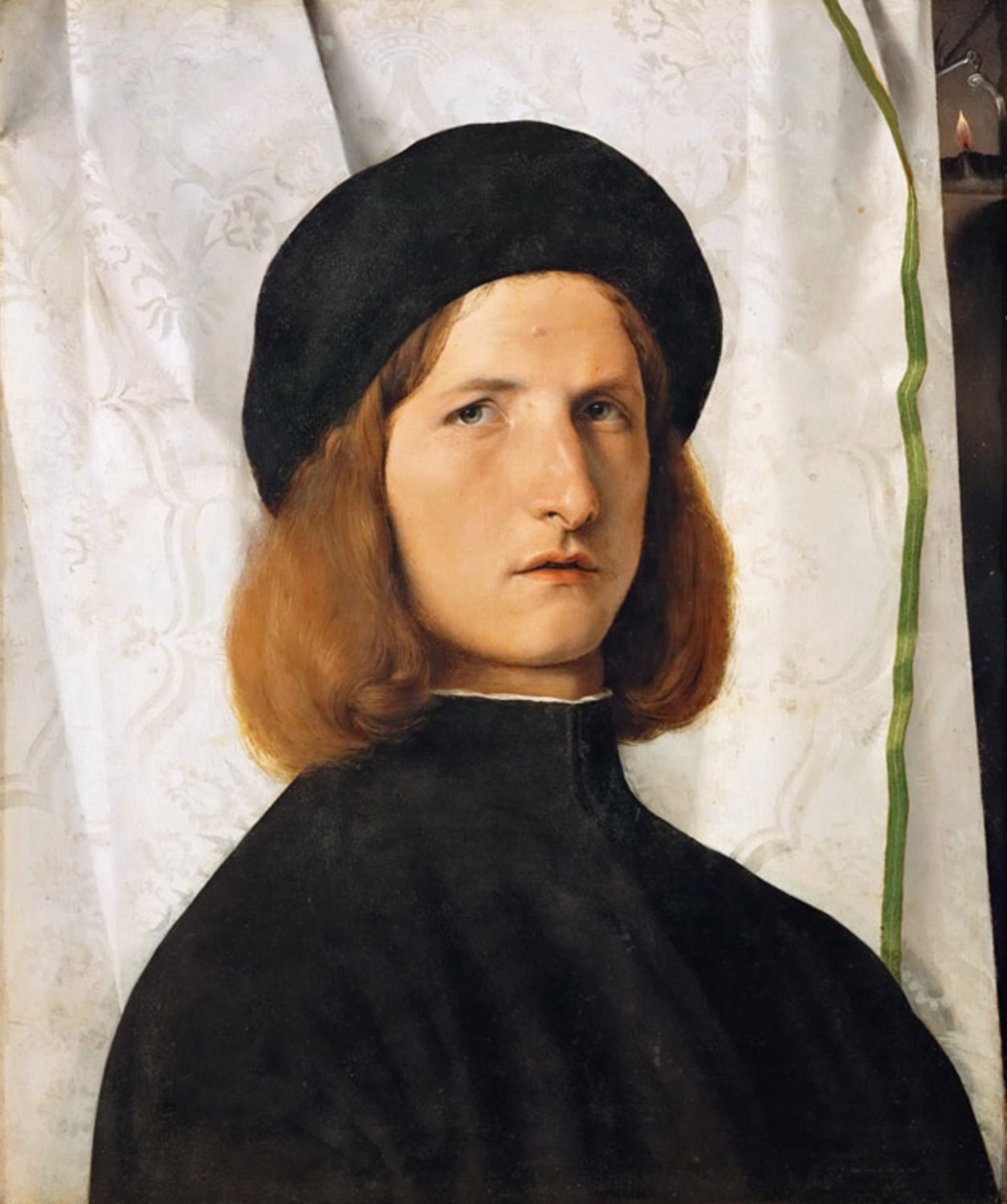 Portrait of a young man against a,Lorenzo Lotto,42.3x35.3cm