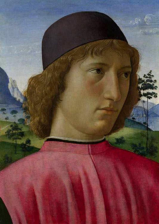 Portrait of a young man in red,Domenico Ghirlandaio,38.7x27.6cm