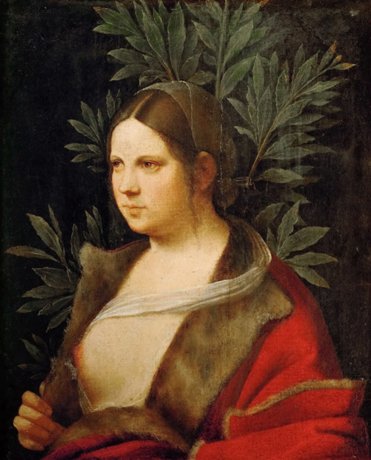 Portrait of a young woman,Giorgione,50x40cm