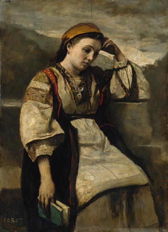 Reverie,Jean Baptiste Camille Corot,50x36cm