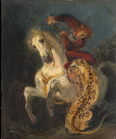Rider Attacked by a Jaguar, Ferdinand Victor Eugène Delacroix