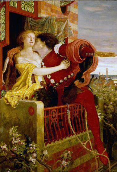 Romeo and Juliet parting on the balcony in Act III, Ford Madox Brown