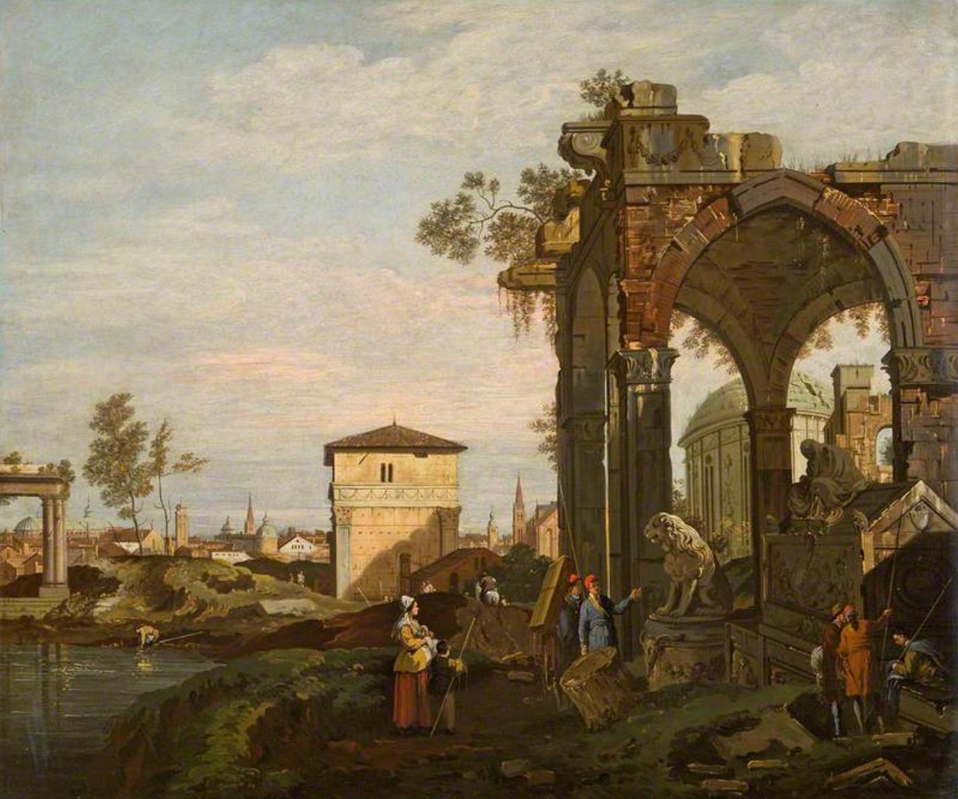 Ruins with Figures, Canaletto