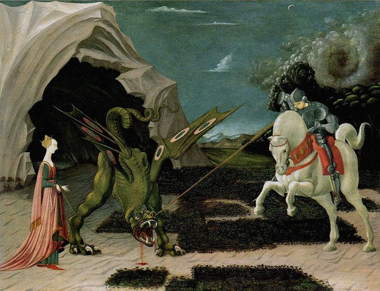 Saint George,the Princess and the Dragon,Paolo Ucello,50x38cm