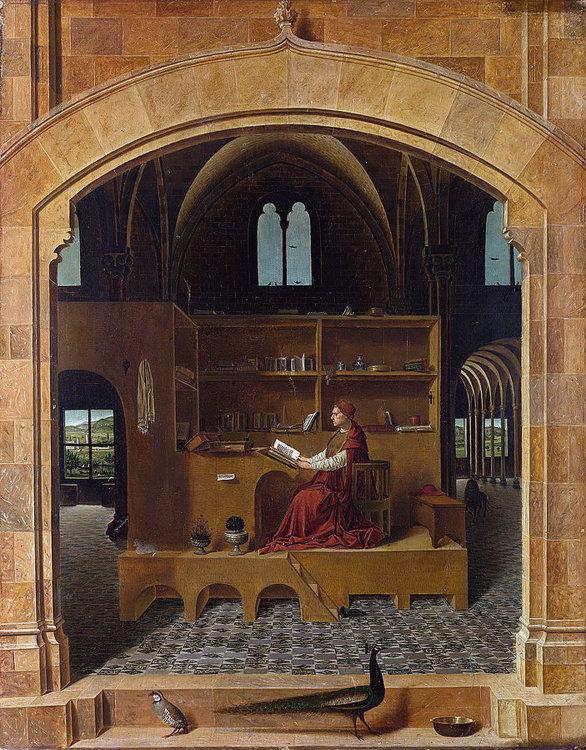 Saint Jerome in His Study,Antonello da Messina,45.7x36.2cm