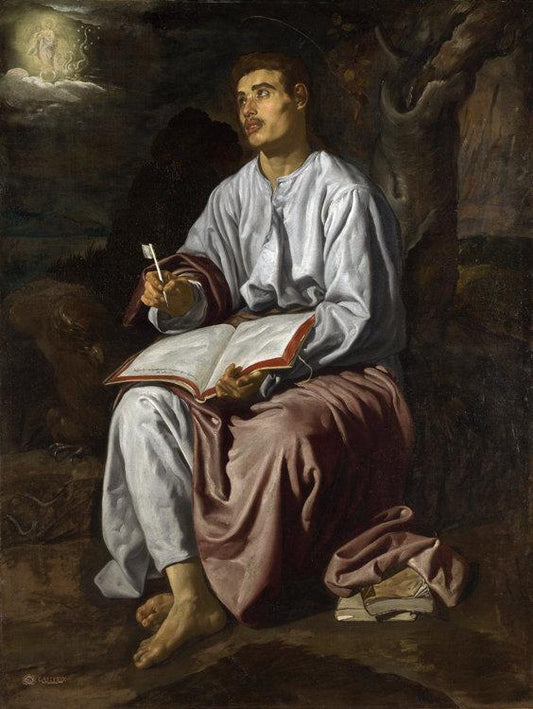 Saint john the Evangelist on the Island,Diego Velazquez,50x38cm