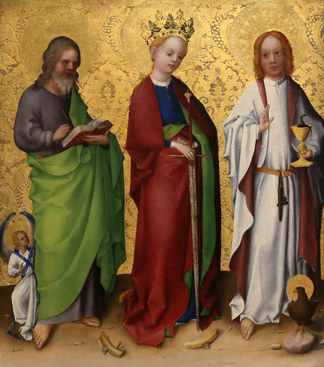 Saints Matthew,Catherine of Alexandria,Stefan Lochner,50x44cm