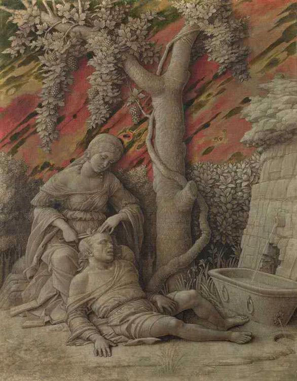 Samson and Delilah,Andrea Mantegna,47x36.8cm