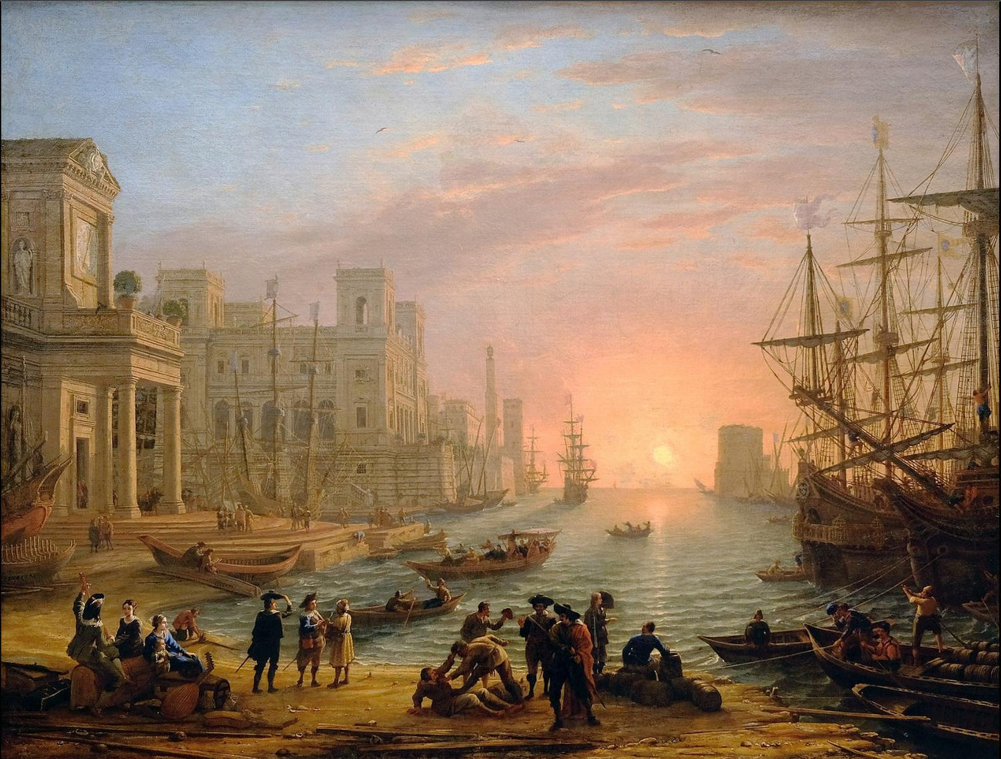 Seaport at sunset (1639), Claude Lorrain