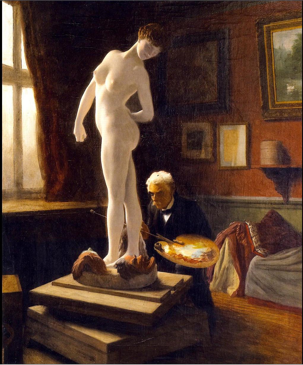 Self-portrait, painting The Ball Player, Jean-Leon Gerome