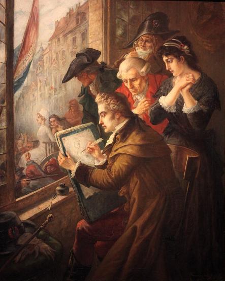 Seventy-five years after his death, David is painted by the painter Emmanuel Van Den BüsscheJacques-Louis David