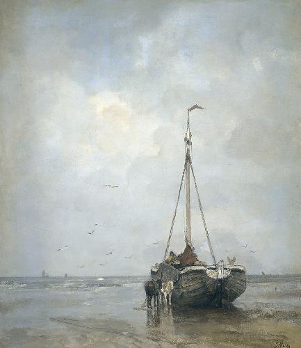 Ship on the Scheveningen Beach，Jacob Hendricus Maris