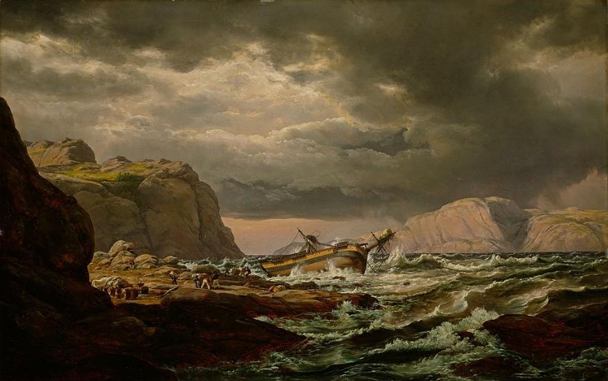 Shipwreck on the Coast of Norway,, Johan Christian Claussen Dahl