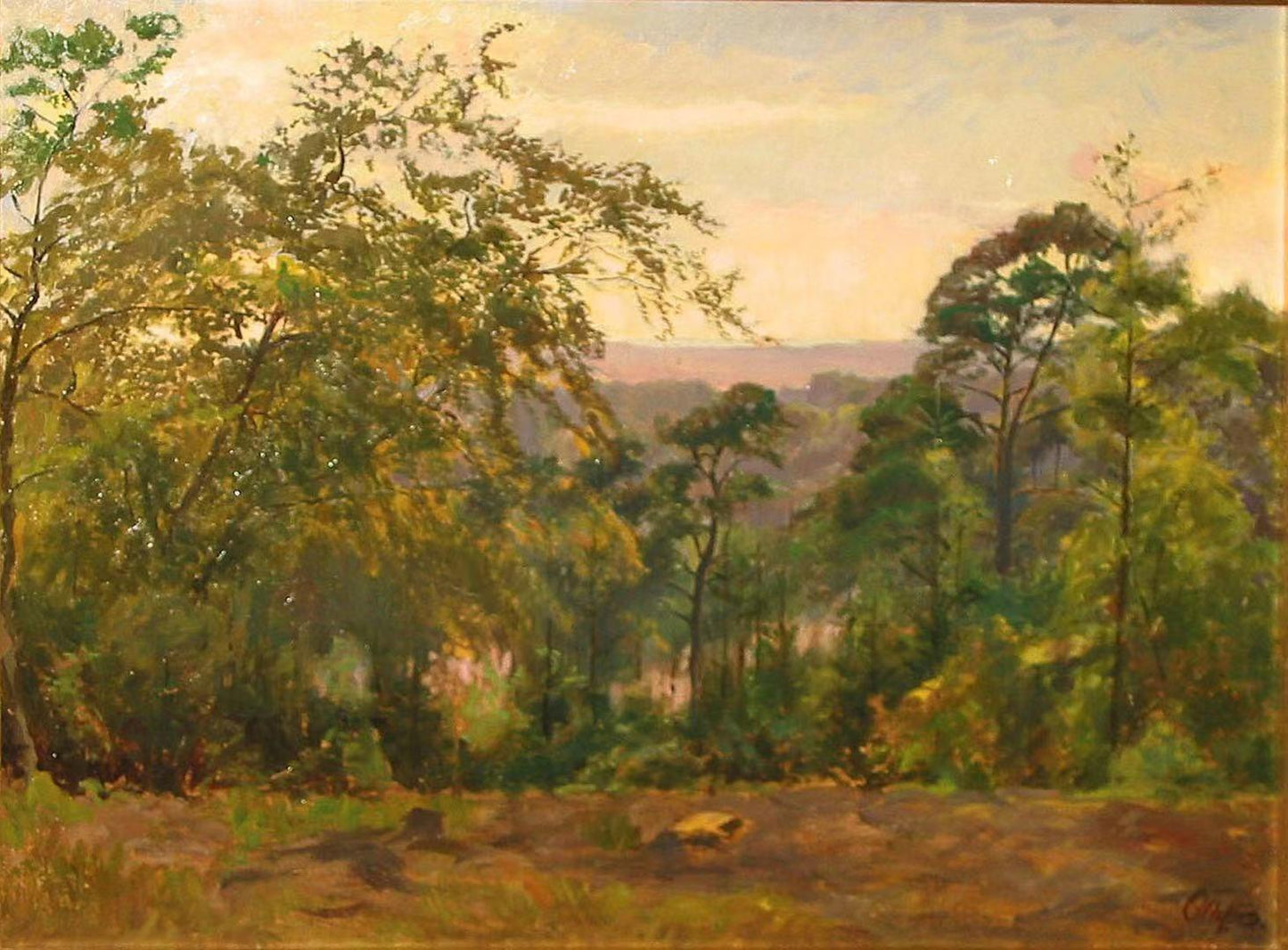 Skovparti, i baggrunden sø, Peder Balke,1804-1887