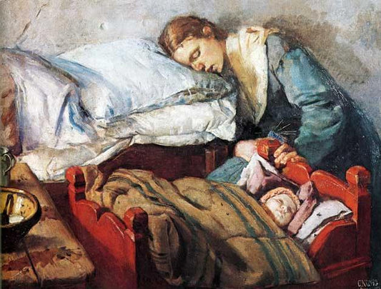 Sovende mor med barn  KrohgChristian Krohg
