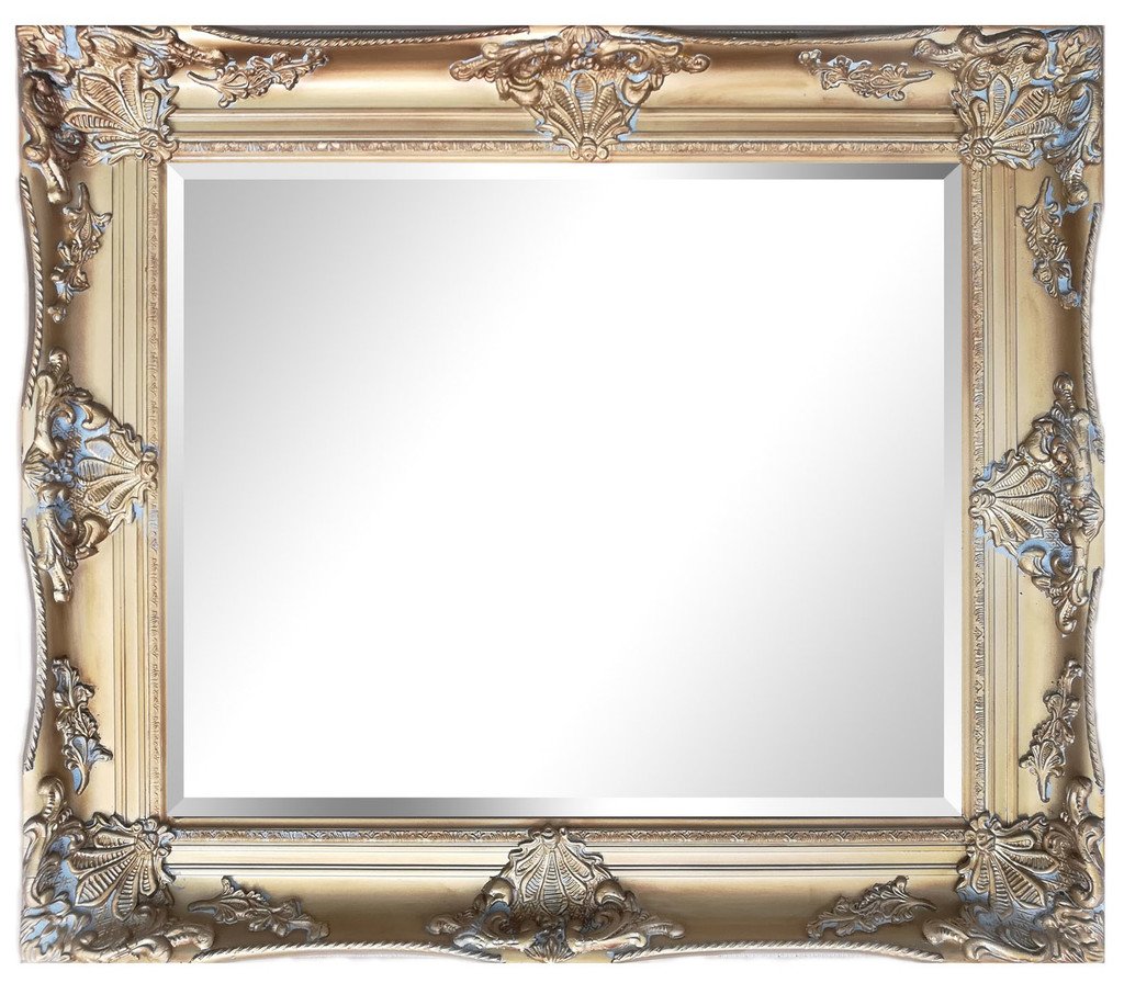 Spegel i guld, yttermått 60x70 cm