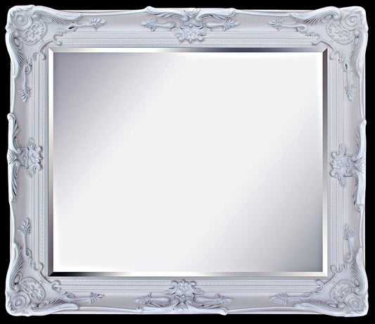 Spegel i vit, yttermått 108x138 cm