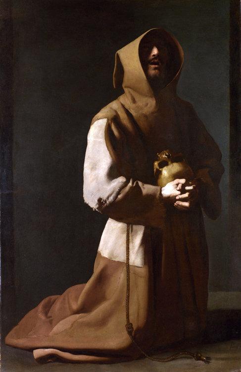 St. Franciscus in meditation,Francisco de Zurbaran,60x40cm